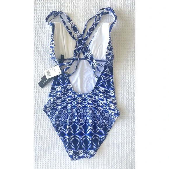 NWT La Blanca Swimsuit Size 6 One Piece Blue Oasis Tummy Control New with Tags - Picture 4 of 8